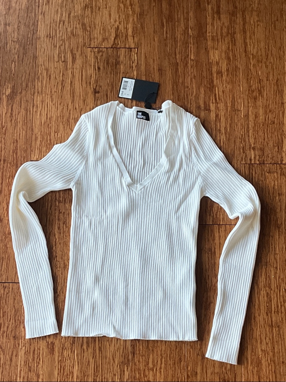 The Kooples Ribbed V-Neck Long Sleeve - L/XL